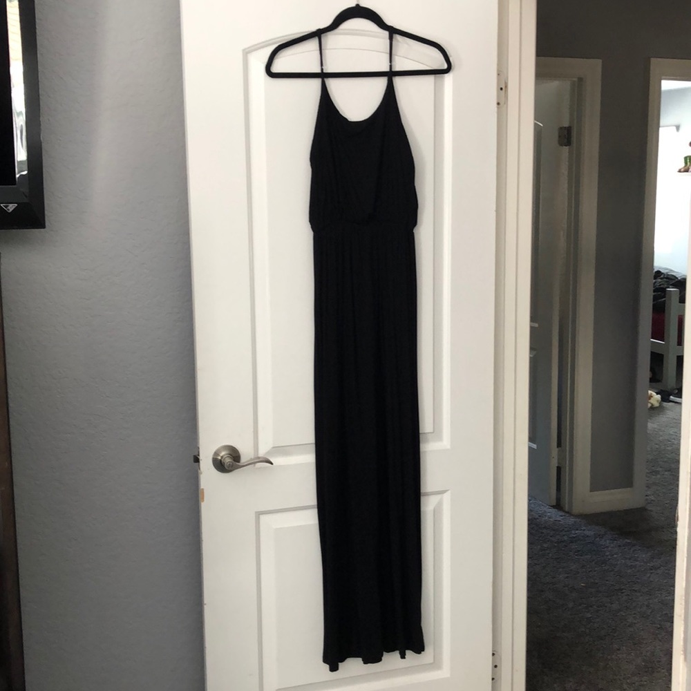 Black Cotton Maxi Dress